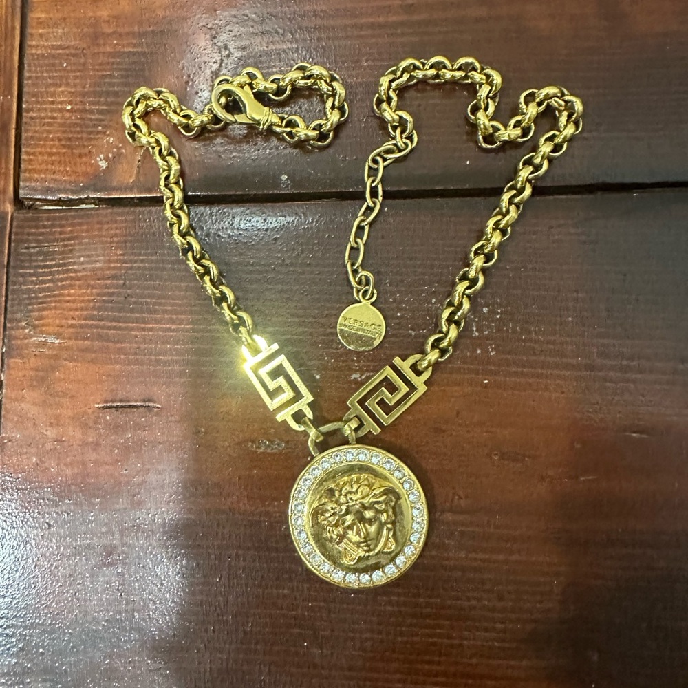 Versace Gold Chain Necklace with Medusa Pendant